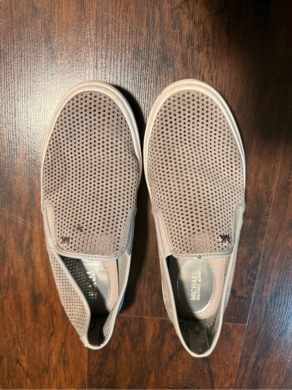 Michael Kors Allie Perforated Leather Slip-On Sneaker Sneakers in gray